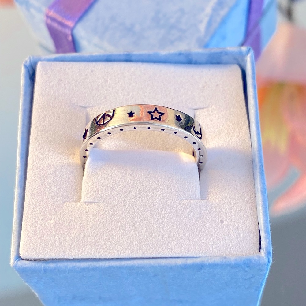 Sterling Silver 925 Celestial Hippie Ring.  Size 6, New in Box. - Picture 2 of 16